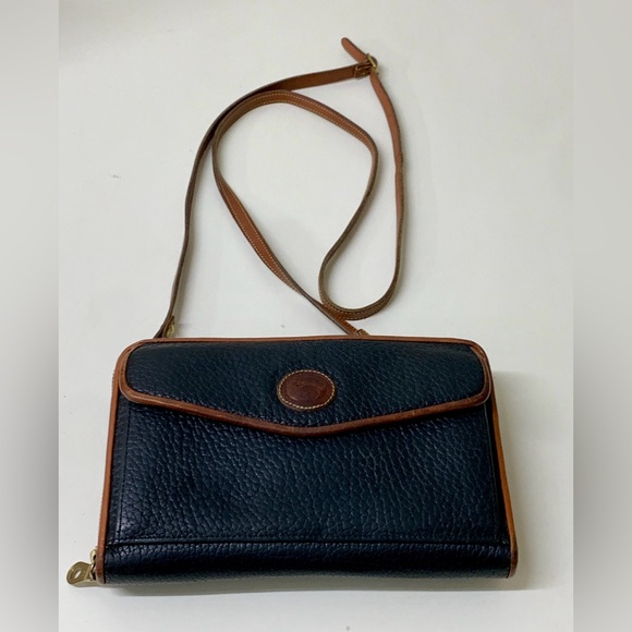 Vtg 2 Tone Pebbled All Weather Leather Dooney Bourke Cross Body Bag Purse - Picture 5 of 16